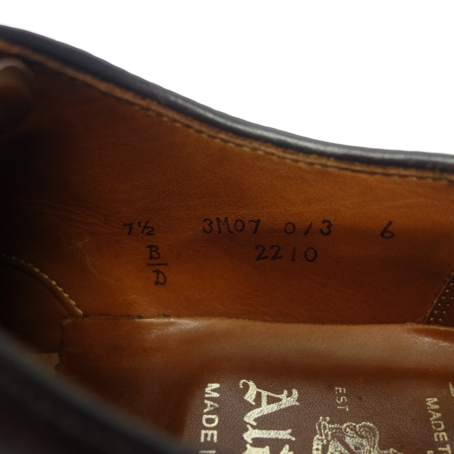 美品◆オールデン 2210 レザーシューズ Uチップ メンズ 7.5 茶 Alden【AFC47】