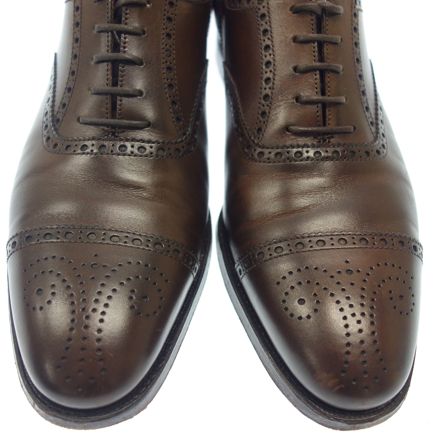 二手 ◆Crockett & Jones 半布洛克鞋考文垂皮革男式棕色尺寸 UK8E CROCKETT&JONES COVENTRY