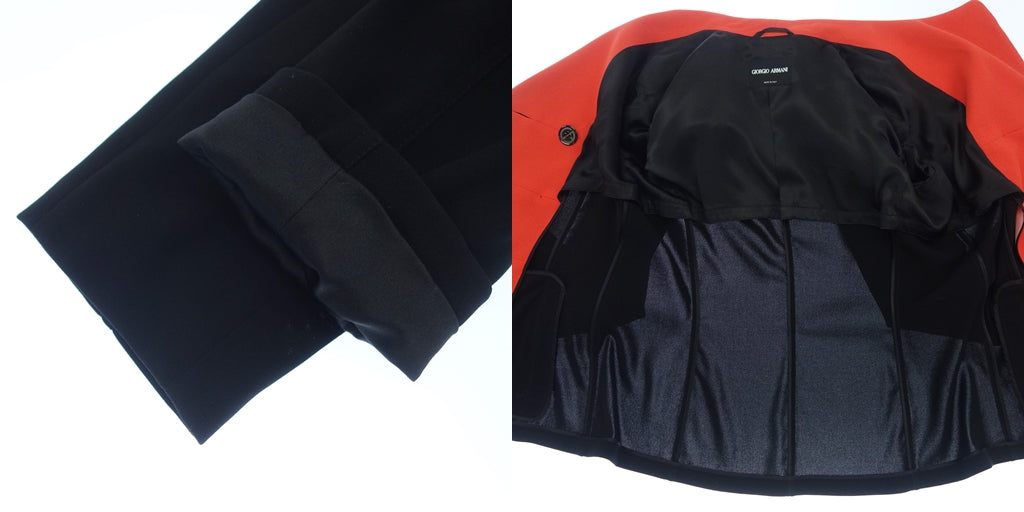 ジョルジオアルマーニ セットアップ ジャケット スカート レディース 42 黒 GIORGIO ARMANI【AFB32】【中古】