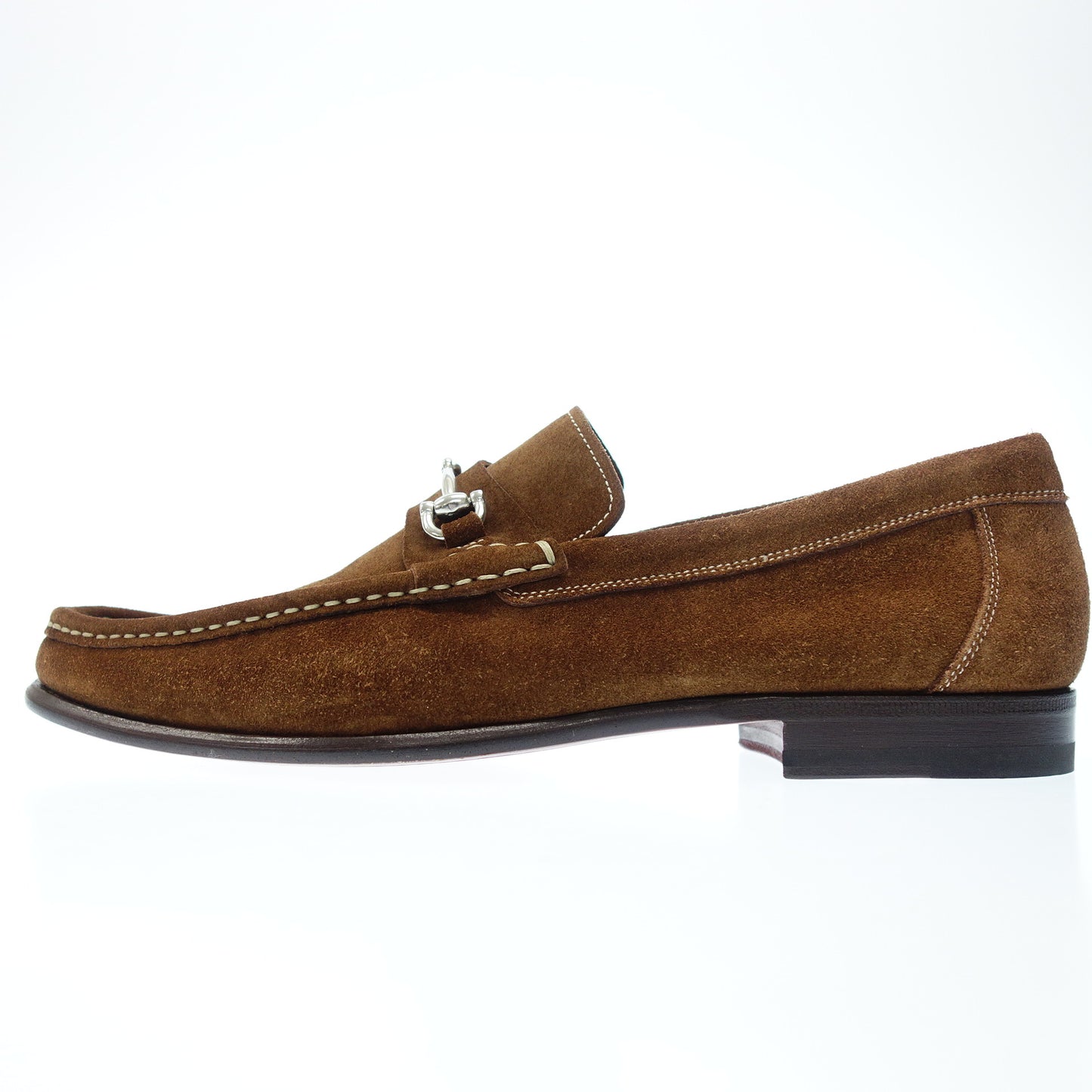 サントーニ レザーローファー スエード ビット メンズ 7.5 茶 Santoni【AFD1】【中古】