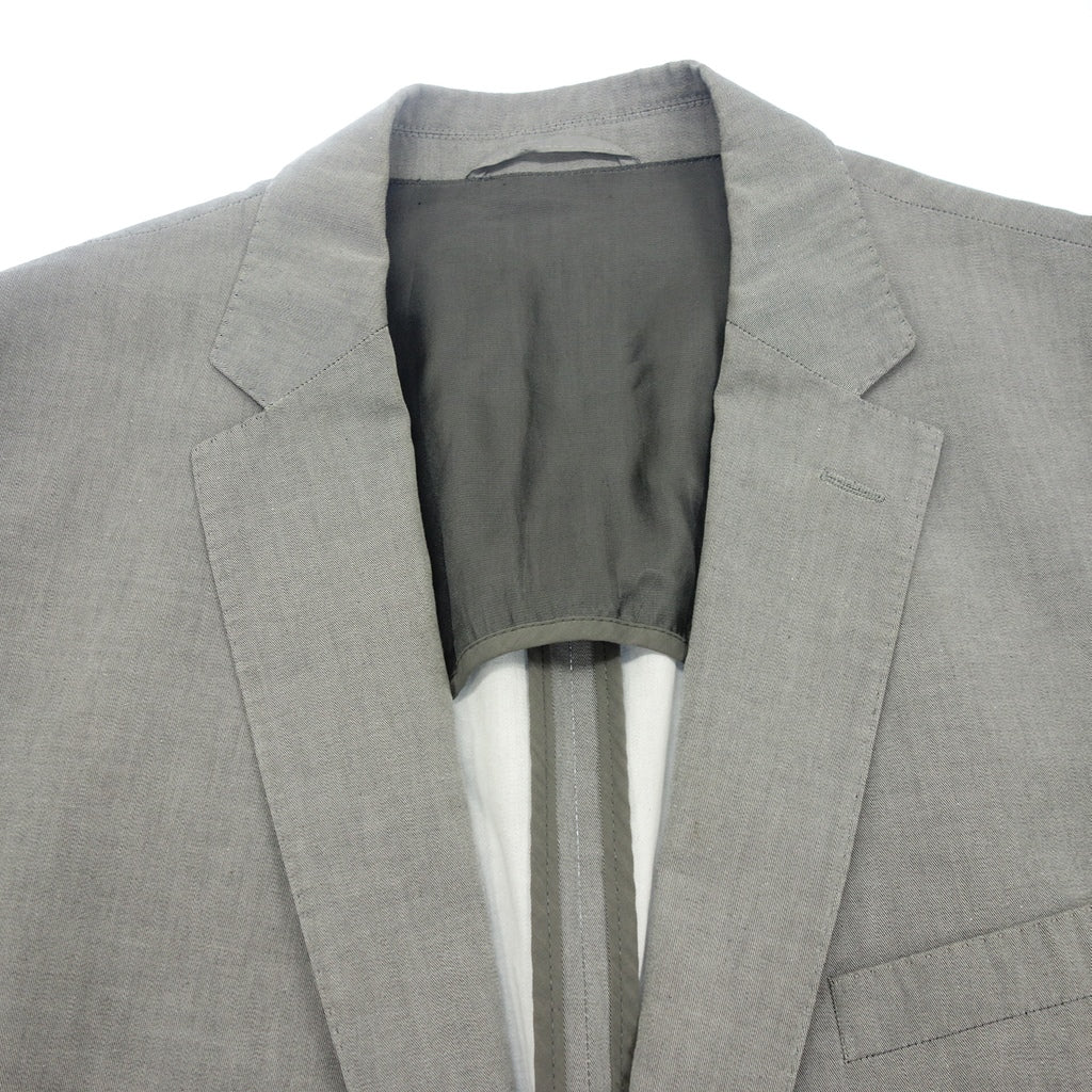 中古◆ヒューゴ ボス 2Bシングル テーラードジャケット コットン メンズ グレー サイズ56 HUGO BOSS【AFB46】