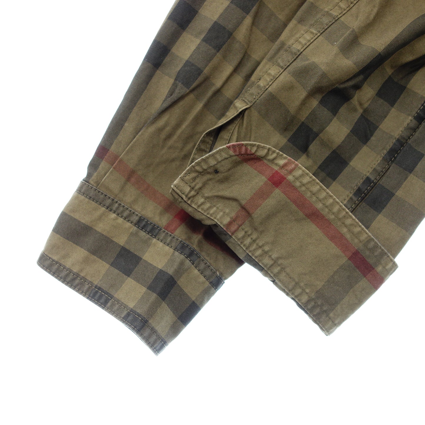 中古◆バーバリーロンドン シャツ 2ポケット チェック オリーブ BURBERRY LONDON【AFB40】