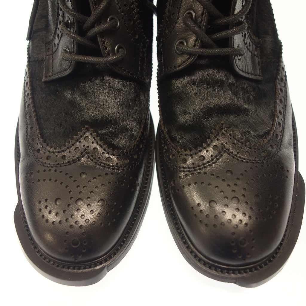 極美品◆ジョゼフ レザーブーツ SEJXW0202 ウイングチップ メンズ ブラック系 サイズ8 JOSEPH【AFD2】