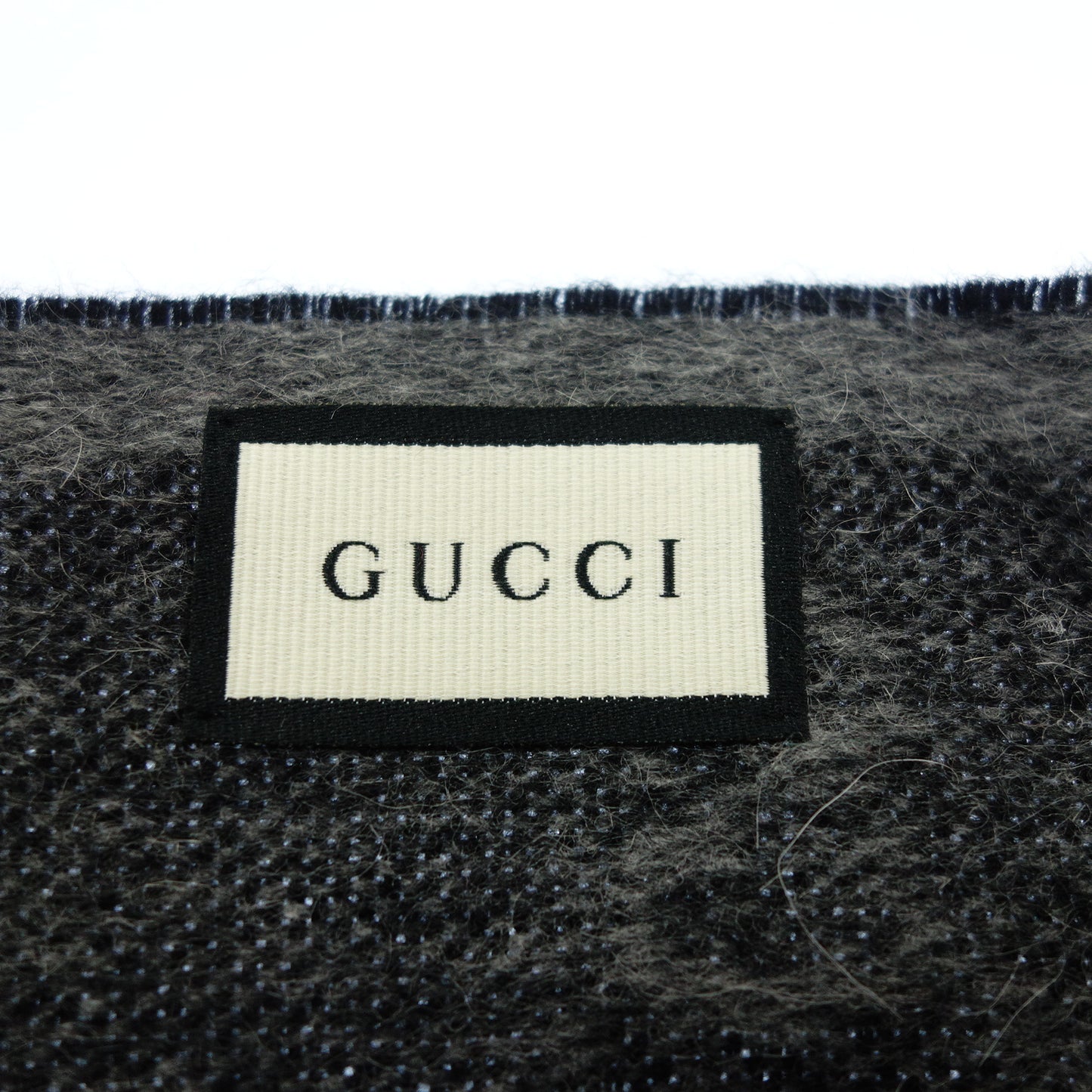 グッチ マフラー 570603 シェリーライン アルパカ GG柄 グレー GUCCI【AFI22】【中古】