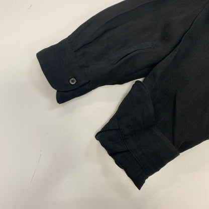 極美品◆コモリ 26SS リネンWクロス プルオーバーシャツ ブラック メンズ サイズ2 D01-02009 COMOLI 【AFB7】