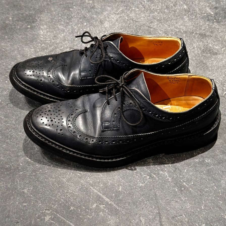 トリッカーズ レザーシューズ ロングウイングチップ M5164 ネイビー メンズ サイズUK7 Tricker’s ビジネスシューズ 約25.5cm【LA】【中古】