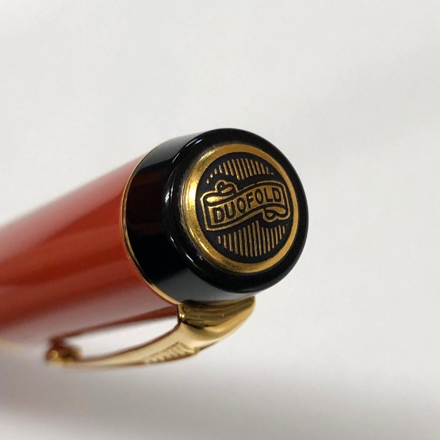 パーカー デュオフォールド 万年筆 キャップ式 18K 750 オレンジ ゴールド ブラック PARKER DUOFOLD【AFI29】