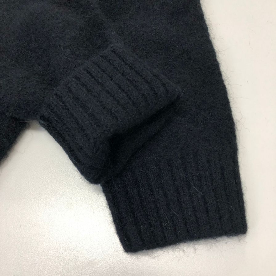 新品同様◆ポロ ラルフローレン ニット 刺繍 ウール×カシミヤ キャメル・シルク混 ブラック サイズM Polo Ralph Lauren 【AFB17】