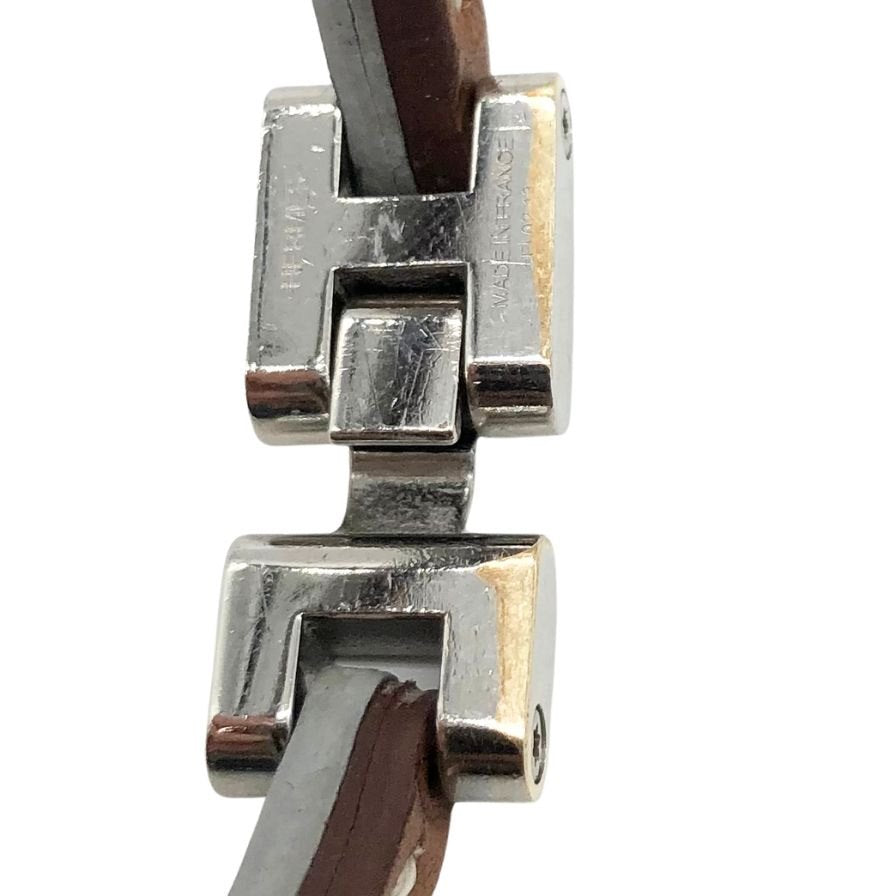 エルメス ブレスレット レザー ブルー×ブラウン レディース HERMES