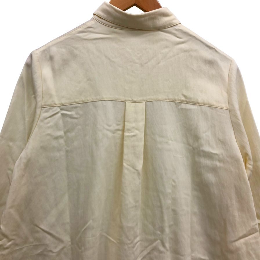 美品◆エブール シャツワンピース マキシ丈 シルク イエロー レディース サイズ38 EBURE 【AFB35】