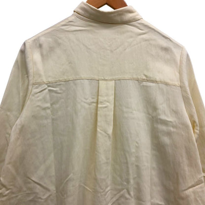 美品◆エブール シャツワンピース マキシ丈 シルク イエロー レディース サイズ38 EBURE 【AFB35】