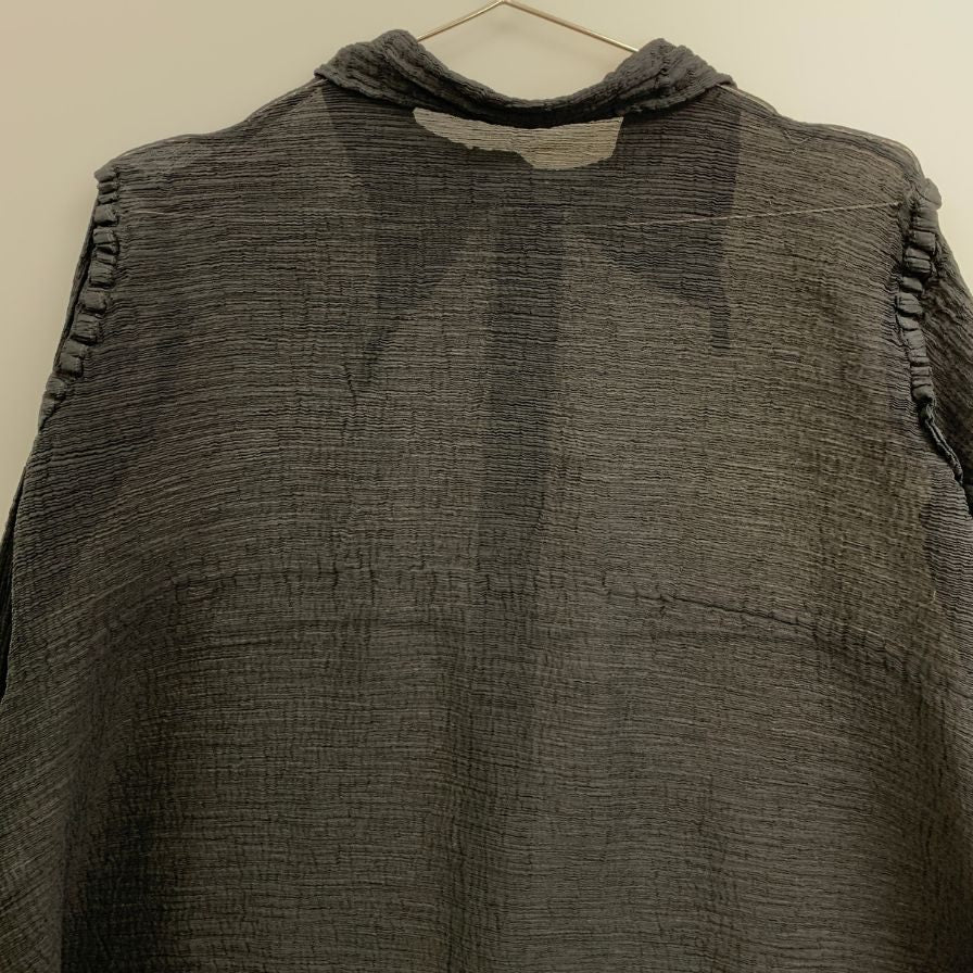 極美品◆ミー イッセイミヤケ シアーシャツ ブラック サイズフリー MI43FK171 me ISSEY MIYAKE 【AFB13】