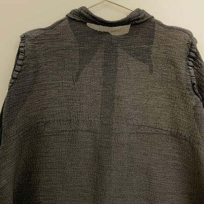 極美品◆ミー イッセイミヤケ シアーシャツ ブラック サイズフリー MI43FK171 me ISSEY MIYAKE 【AFB13】