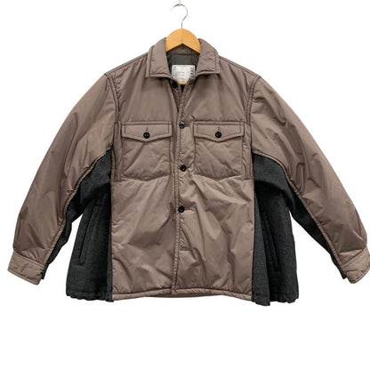 極美品◆サカイ 22AW シャツジャケット 22-02937M Sports Mix Padded Shirt 中綿 ウール切り替え メンズ サイズ1 Sacai 【AFA18】