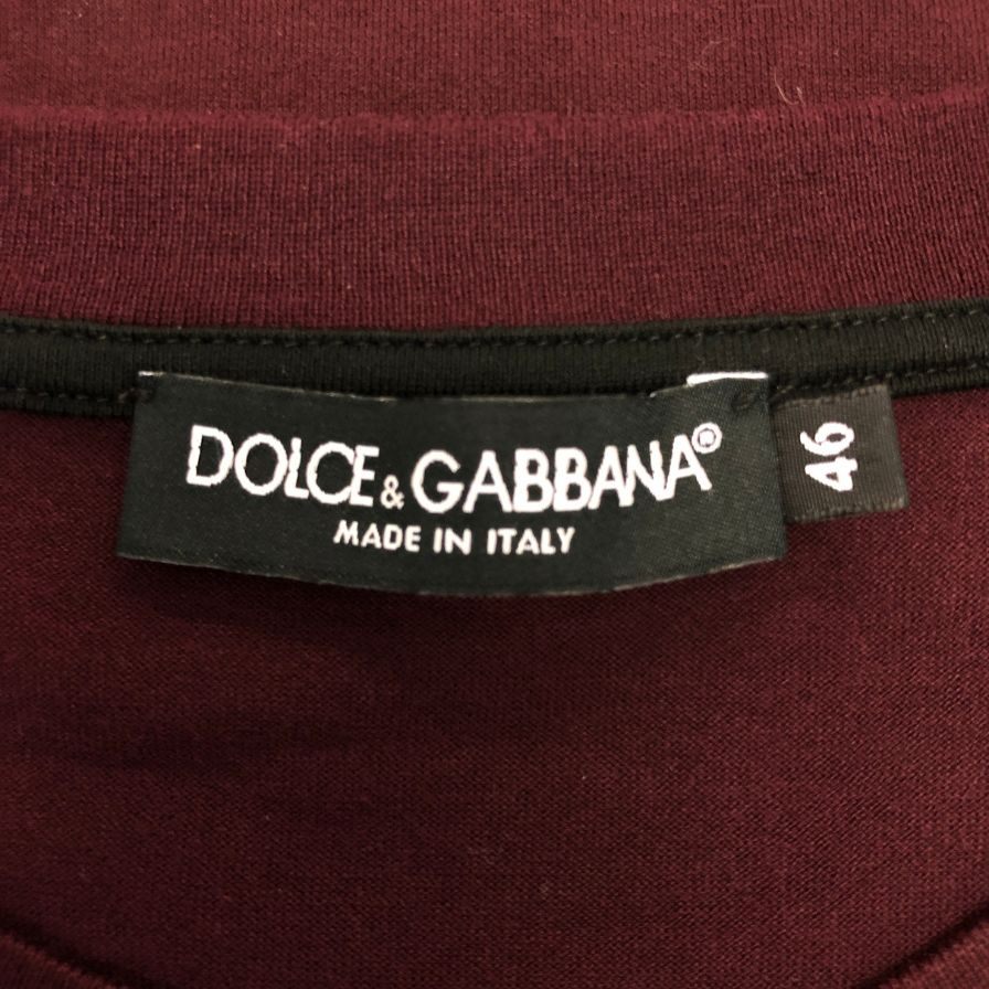 極美品◆ドルチェ＆ガッバーナ 半袖Tシャツ ロゴ ボルドー メンズ サイズ46 DOLCE＆GABBANA 【AFB3】