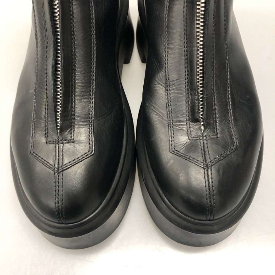ザ ロウ ジップブーツ フロントジップ レザー ブラック レディース サイズ35.5 THE ROW 約22.0cm【AFD1】