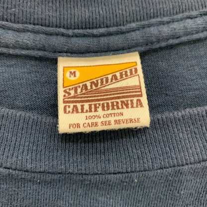 美品◆スタンダードカリフォルニア Tシャツ ボックスロゴ メンズ サイズM ネイビー STANDARD CALIFORNIA 【AFB13】