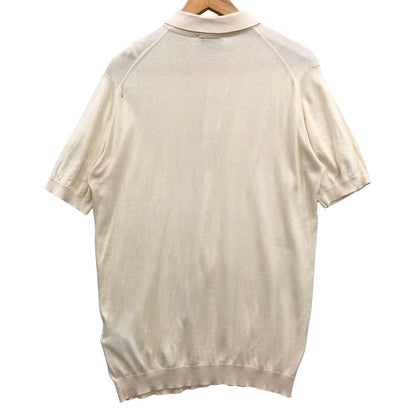 中古■ジョンスメドレー ニットポロ 半袖 ベージュ メンズ サイズL JOHN SMEDLEY 【AFB8】