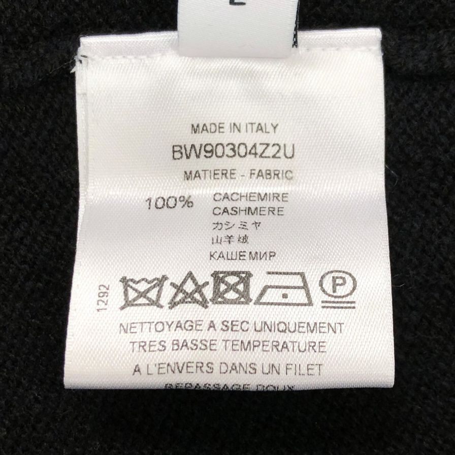 極美品◆ジバンシー ニット セーター ミドルネック メンズ カシミア100%  サイズL ブラック BW90304Z2U GIVENCHY 【AFB24】