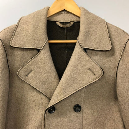 美品◆ジョルジオアルマーニ コート ダブルフェイス ウール Pコート ベージュ ブラウン サイズ48 メンズ GIORGIO ARMANI 【AFA15】