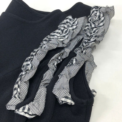 美品◆ルネ ワンピース ノースリーブ フリル 6332370 ブラック レディース サイズ38 Rene 【AFB5】