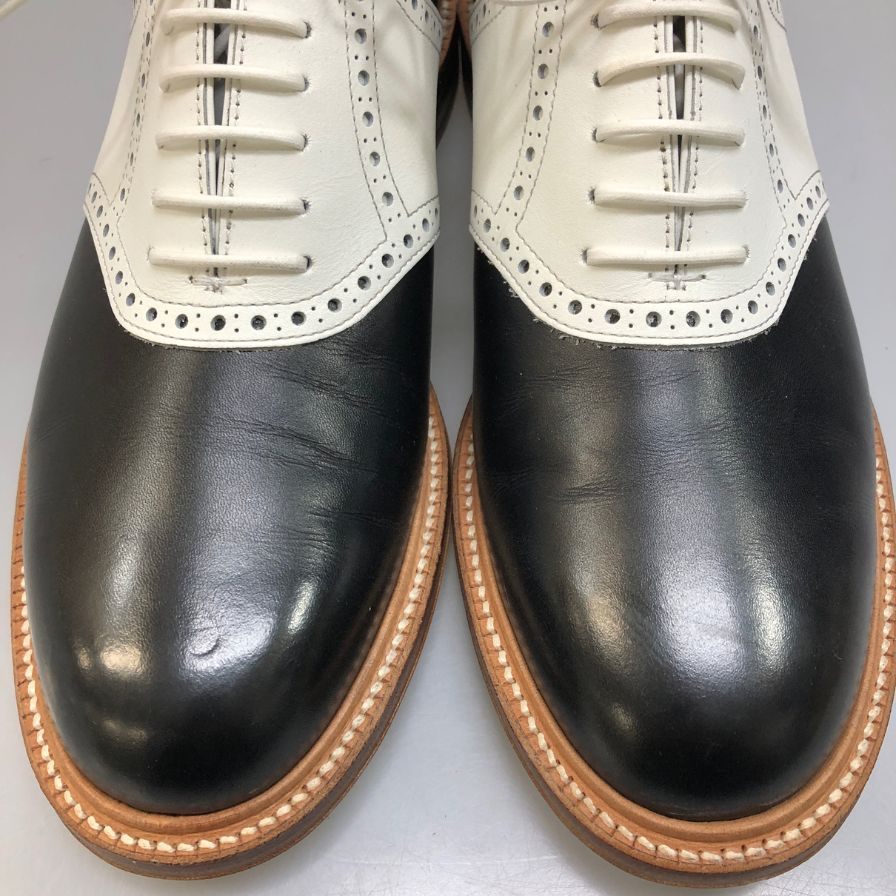 リーガル トーキョー サドルシューズ プレーントゥ コンビ カーフ ブラック×ホワイト メンズ サイズ25.5cm REGAL TOKYO ビジネスシューズ 約25.5cm【LA】【中古】