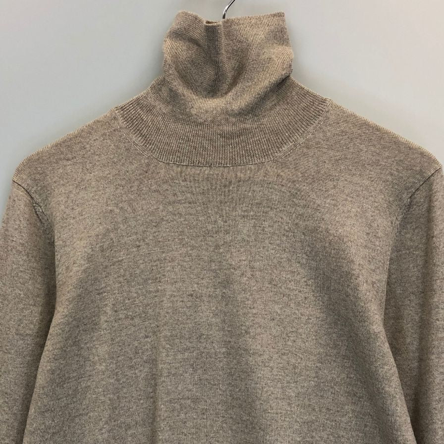 極美品◆グランサッソ カシミヤ混タートルネックニット グレージュ サイズ46 GRAN SASSO 【AFB8】