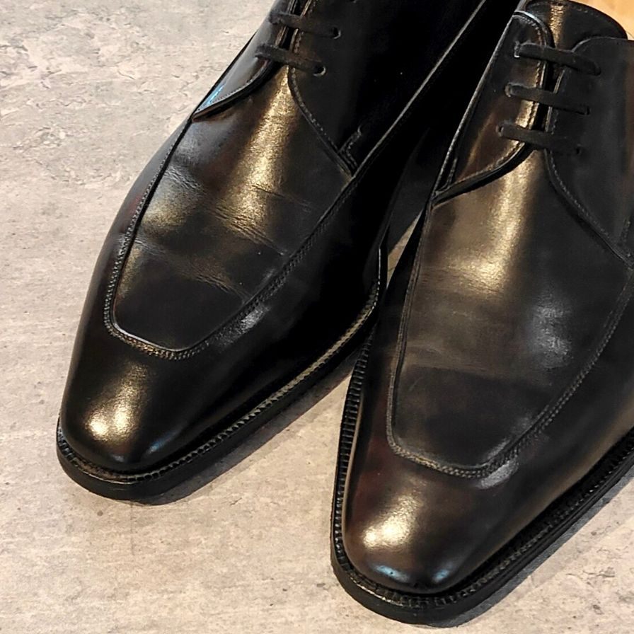 ジョンロブ レザーシューズ ウェルハム Uチップ カーフ 8000ラスト ブラック メンズ サイズUK6.5EE JOHN LOBB WELHAM ビジネスシューズ 約25.0cm【LA】【中古】