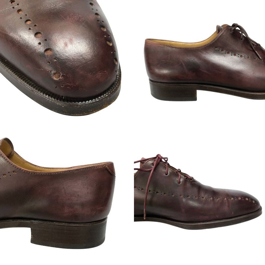 ベルルッティ レースアップシューズ パンチング バーガンディ サイズ36  Berluti 約22.5cm【AFC44-2】