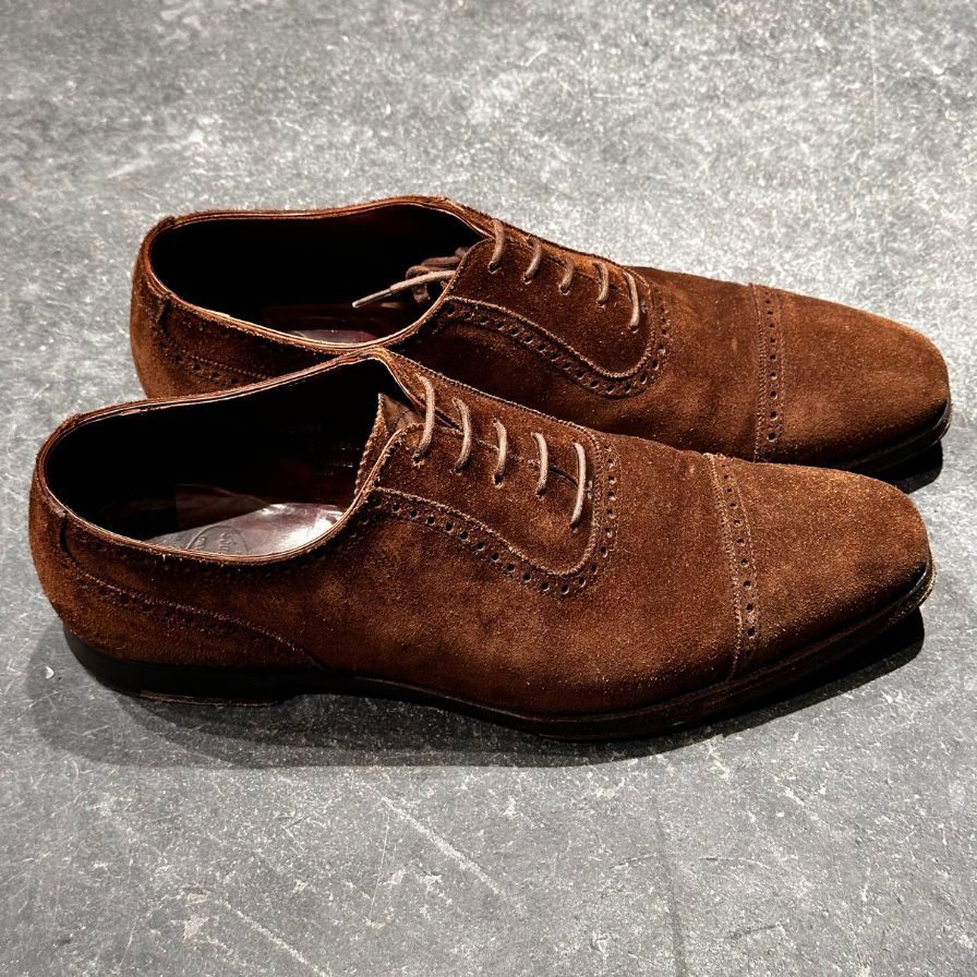 クロケット&ジョーンズ レザーシューズ アルバニー アデレード スエード  ブラウン メンズ サイズUK8D Crockett&Jones ビジネスシューズ 約26.5cm【LA】【中古】