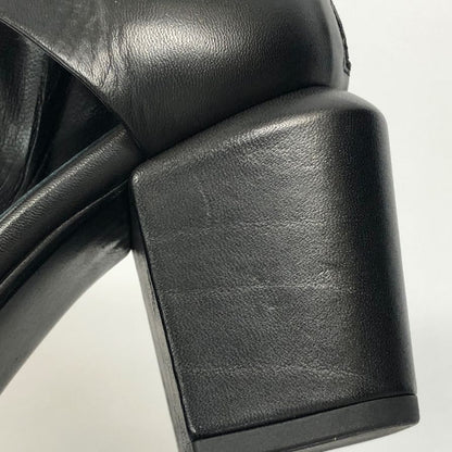 エレナ イアチ レザーサンダル ブラック バックジップ レディース サイズ36 ELENA IACHI 約22.5cm【AFC41】