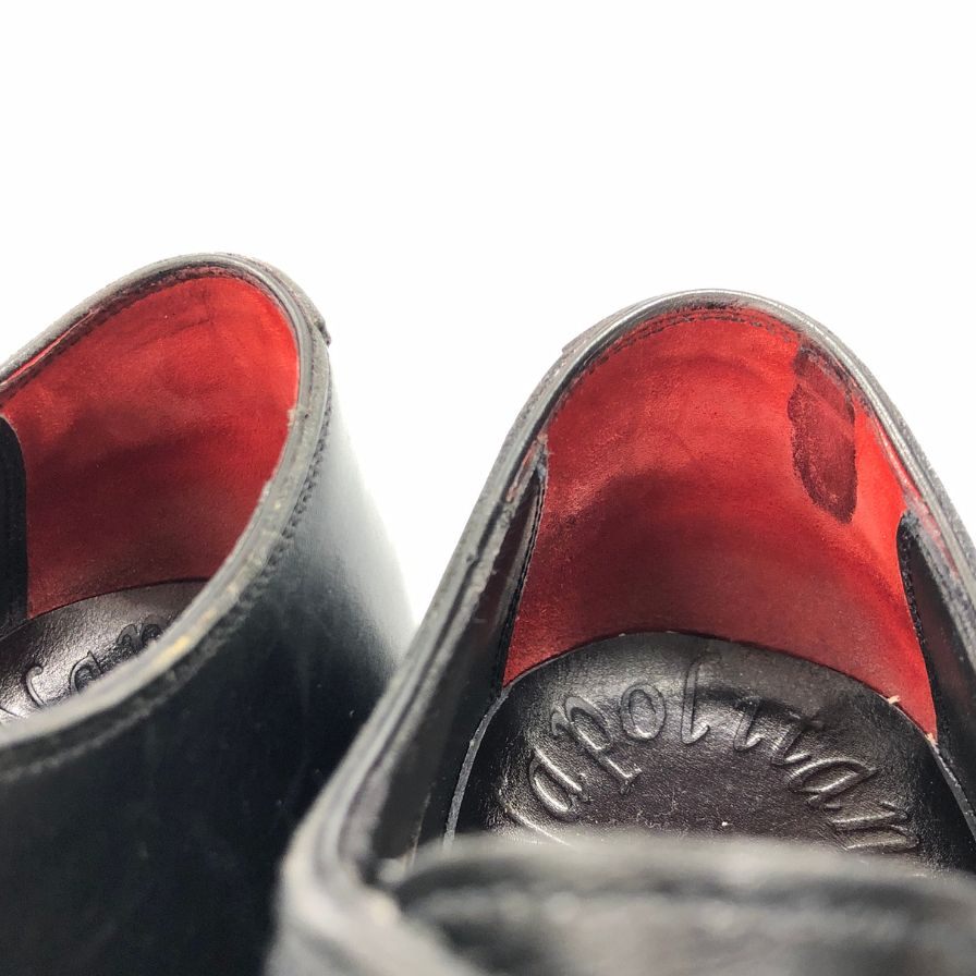 ナポリターノ ラケーレ レザーシューズ キャップトゥ メンズ サイズ7 ブラック Napolitano Rachele【AFC31】【中古】