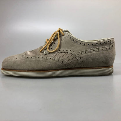サントーニ スエード スニーカー ウィングチップ ローカット ライトグレー メンズ サイズ7.5 Santoni 約26.5cm【AFC47】