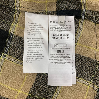 美品◆ステラマッカートニー レイヤード チェックシャツ ブラウス ウール100% レディース サイズ42 ブラウン STELLA McCARTNEY 【AFA18】