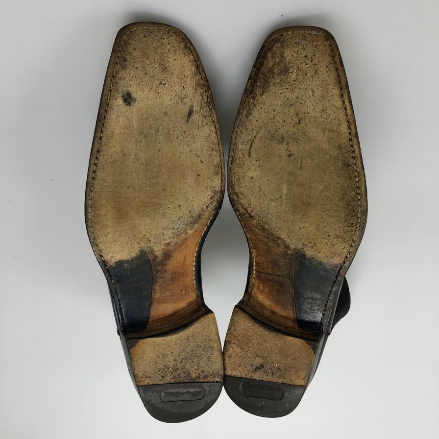 サントーニ サイドゴアブーツ レザー ブラック メンズ サイズ7.5 Santoni 約26.0cm【AFC4】