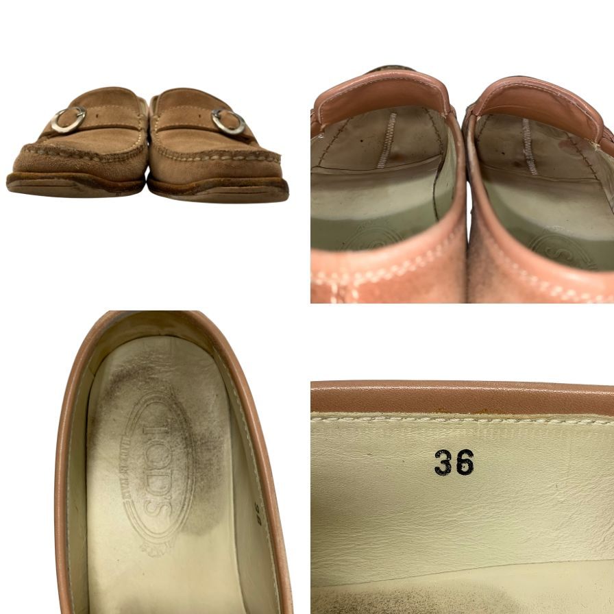トッズ ドライビングシューズ スエード ベージュ サイズ36 レディース TOD'S 約22.5cm【AFC8】