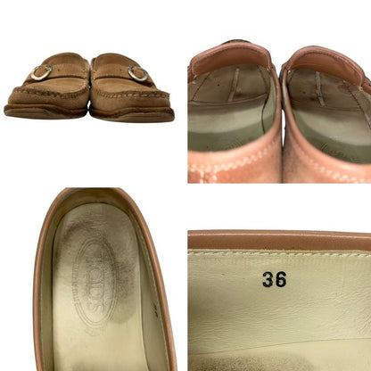 トッズ ドライビングシューズ スエード ベージュ サイズ36 レディース TOD'S 約22.5cm【AFC8】