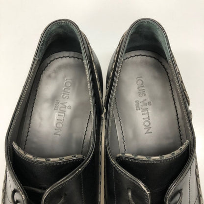 ルイヴィトン レザーシューズ ダービー 外羽根 メンズ サイズ8.5 Ｍ ブラック LOUIS VUITTON 約27.0cm【AFD9-2】