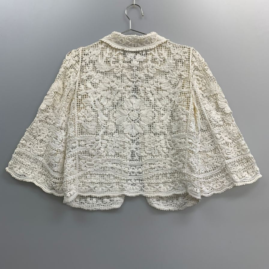 中古■ドルチェガッバーナ レース コットン ジャケット ホワイト サイズ40 レディース DOLCE&GABBANA 【AFB36】