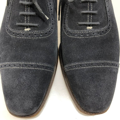 クロケット&ジョーンズ アルバニー  ネイビー スエ－ド サイズUK6.5E Crockett & Jones Albany ビジネスシューズ 約25.0cm【LA】【中古】
