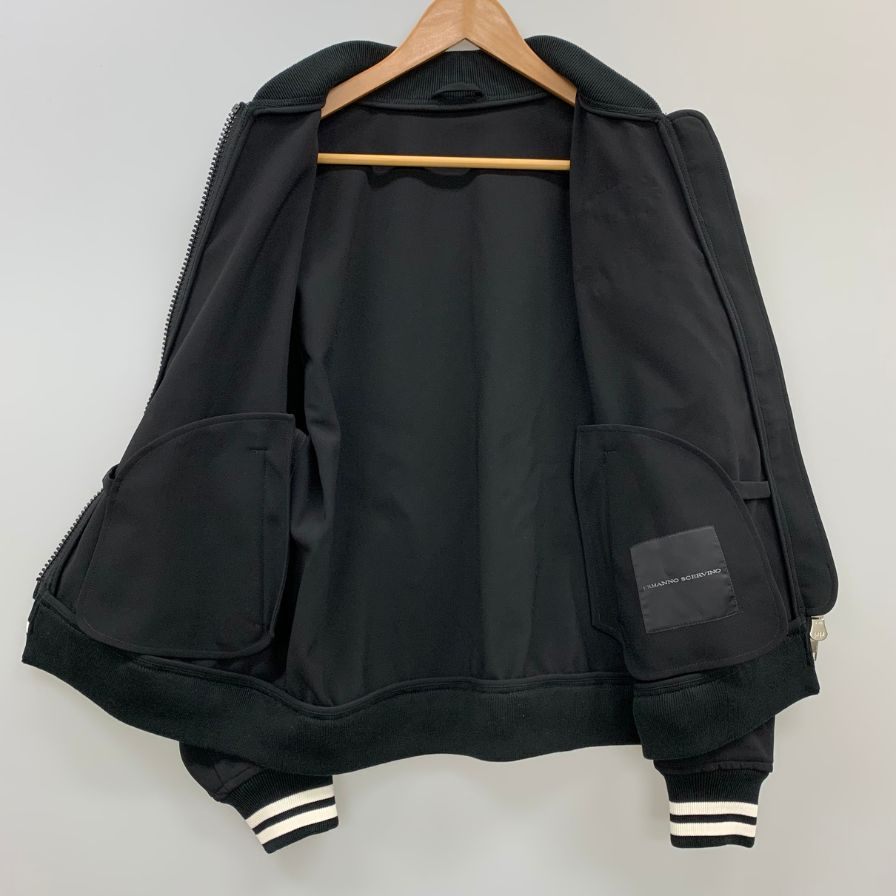 極美品◆エルマンノ シェルヴィーノ ジャケット スタジャン ラインストーン レディース ザイズ42 ブラック ERMANNO SCERVINO 【AFB42】