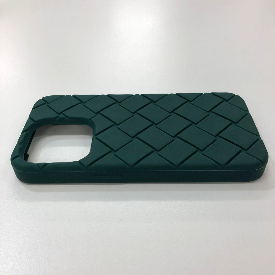 ボッテガヴェネタ iPhoneケース iPhone15Pro ラバー イントレチャート グリーン系 BOTTEGA VENETA【AFI7】【中古】