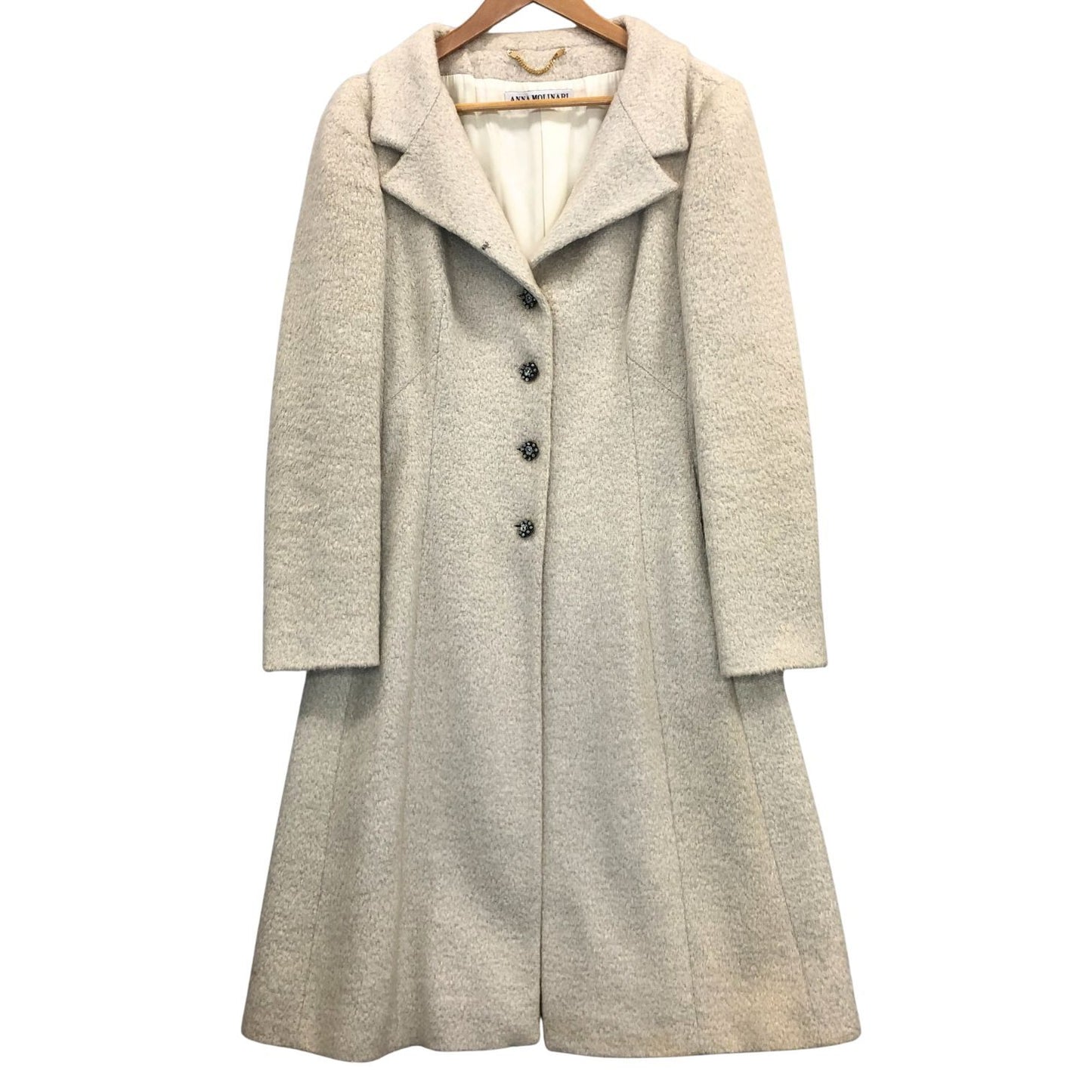 美品◆アンナモリナーリ ウールコート アイボリー系 レディース 40 Anna Molinari 【AFA19】