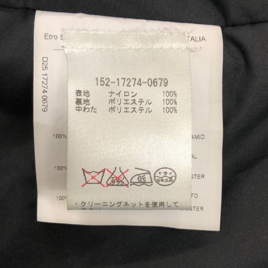 美品◆エトロ コート 中綿 総柄 ペイズリー イタリア製 レディース サイズ42 ETRO 【AFA13】