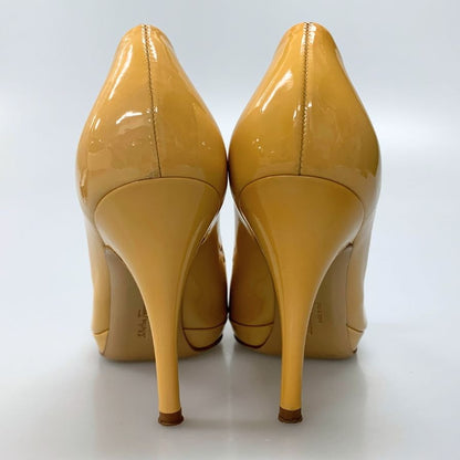 サルヴァトーレ フェラガモ パンプス ヒール ヴァラリボン エナメル レディース サイズ6.5 イエロー系 Salvatore Ferragamo 約25.0cm【AFD3】