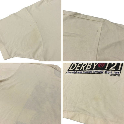 中古◆フルーツオブザルーム Tシャツ 90年S ケンタッキーダービー 1995 USA製 ホワイト メンズ サイズ XL  FRUIT OF THE LOOM 【AFB8】