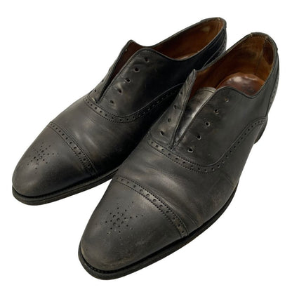 ジョンロブ レザーシューズ SEYMOUR パンチドキャップ メンズ ブラック サイズ8 JOHN LOBB 約26.5cm【AFC41】