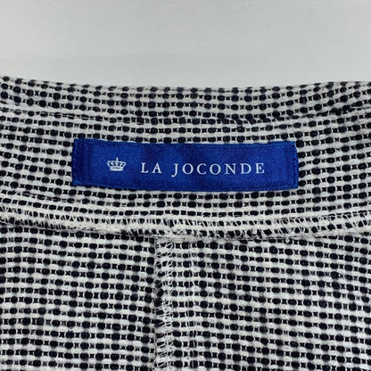 美品◆ラ ジョコンダ ショート丈 1Bジャケット 日本製 ラピーヌ社 レディース サイズ38 ブラック×ホワイト LA JOCONDE 【AFB42】