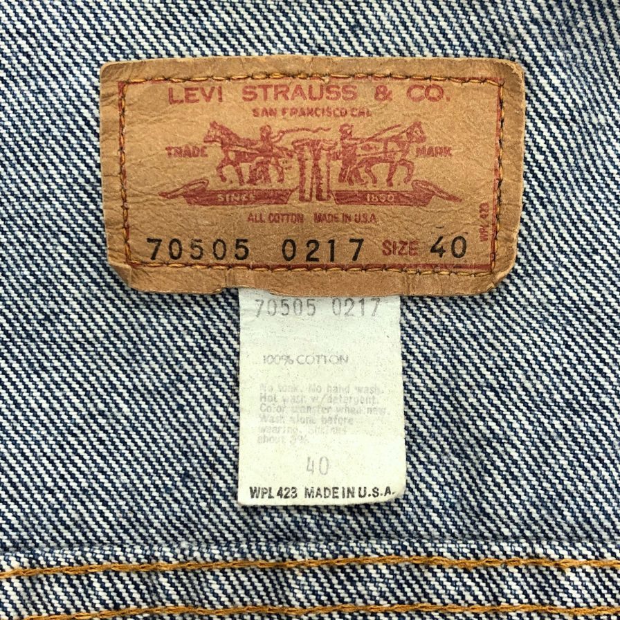美品◆リーバイス デニムジャケット 70s USA製 VINTAGE スモールe ボタン裏 刻印1 Gジャン ブルー メンズ サイズ40 Levi`s 【AFB39】