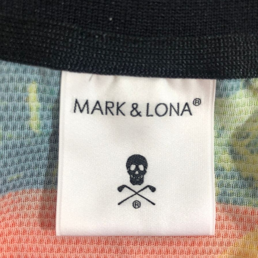 極美品◆マーク&ロナ 半袖ポロシャツ 総柄 ドローストリング メンズ サイズ46 MARK&LONA 【AFB38】